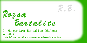 rozsa bartalits business card